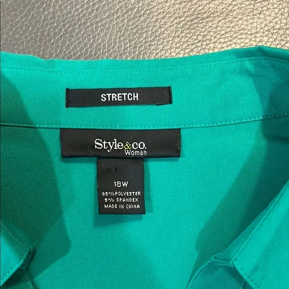 Style&Co Women’s Green Short Sleeve Blouse. Size 18W. NWOT - Picture 3 of 5
